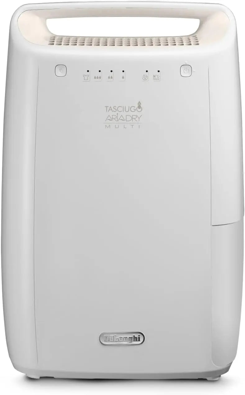 De'Longhi déshumidificateur 24h, capacité 10 L, à fonctionnement silencieux, format compact, avec fonction déshumidification, coloris blanc