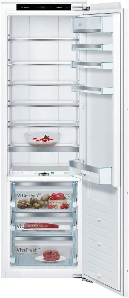 Bosch réfrigérateur KIF81PFE0, capacité 289 L, dimensions 177,5 x 56 cm, installation encastrable