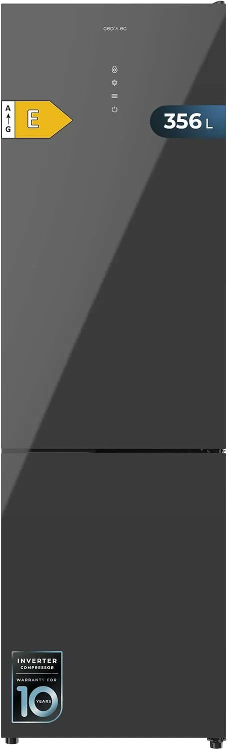 Cecotec réfrigérateur combiné, capacité 356 L, coloris gris