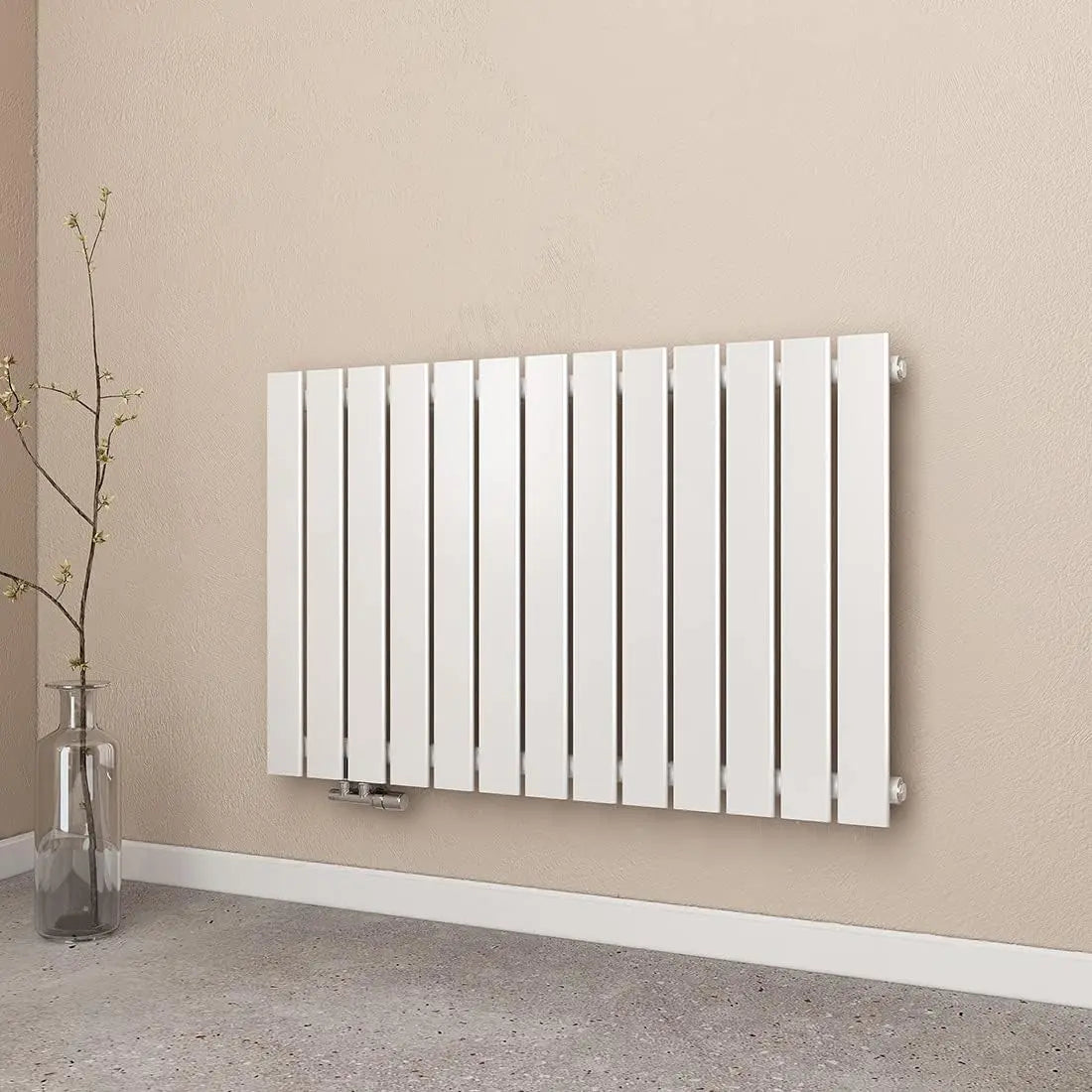 EMKE radiateur électrique, puissance 730 W, dimensions 63 x 100 cm, avec fonction chauffage, coloris blanc