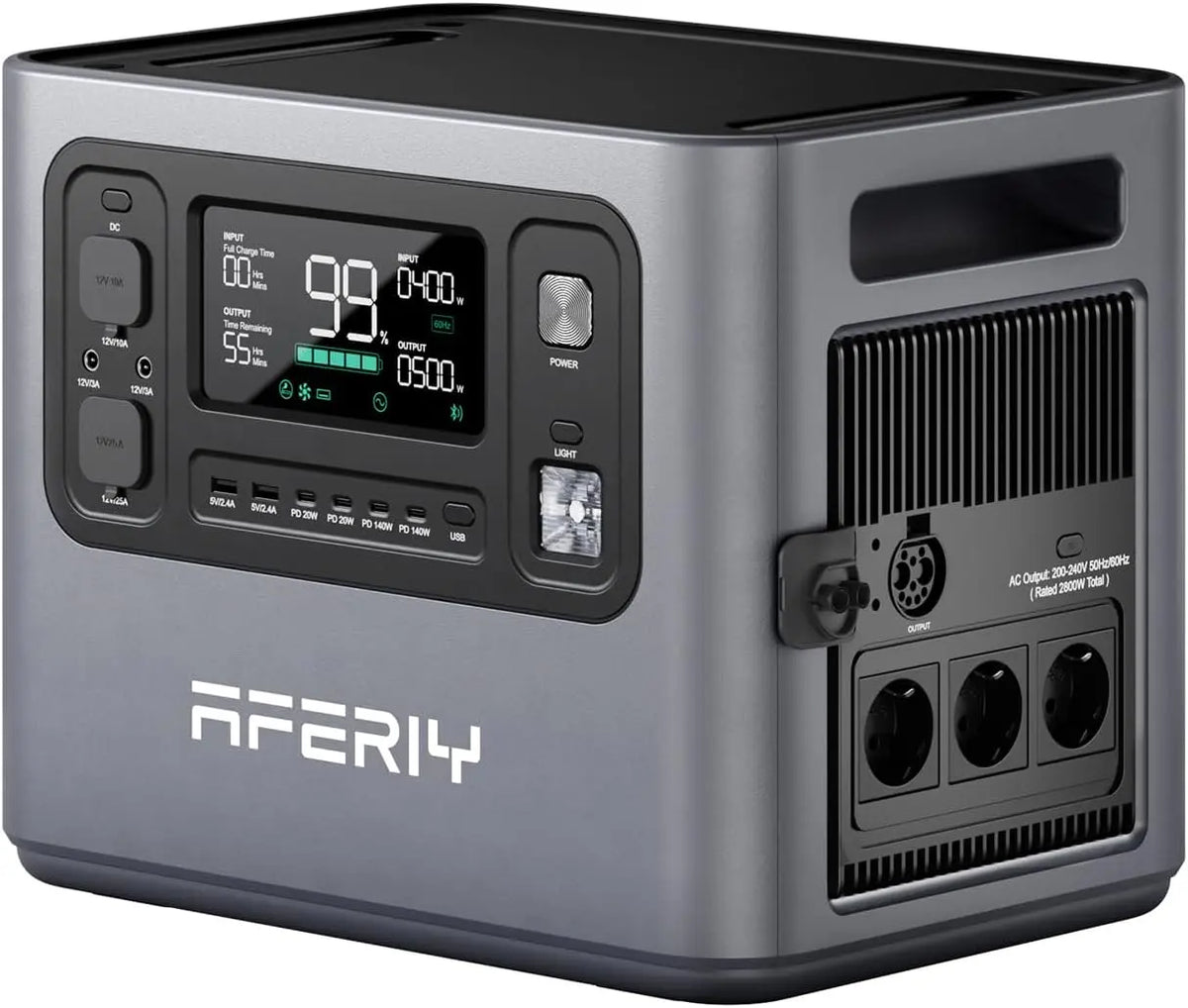 AFERIY station d'énergie portable 2048Wh, puissance 2800 W, format compact