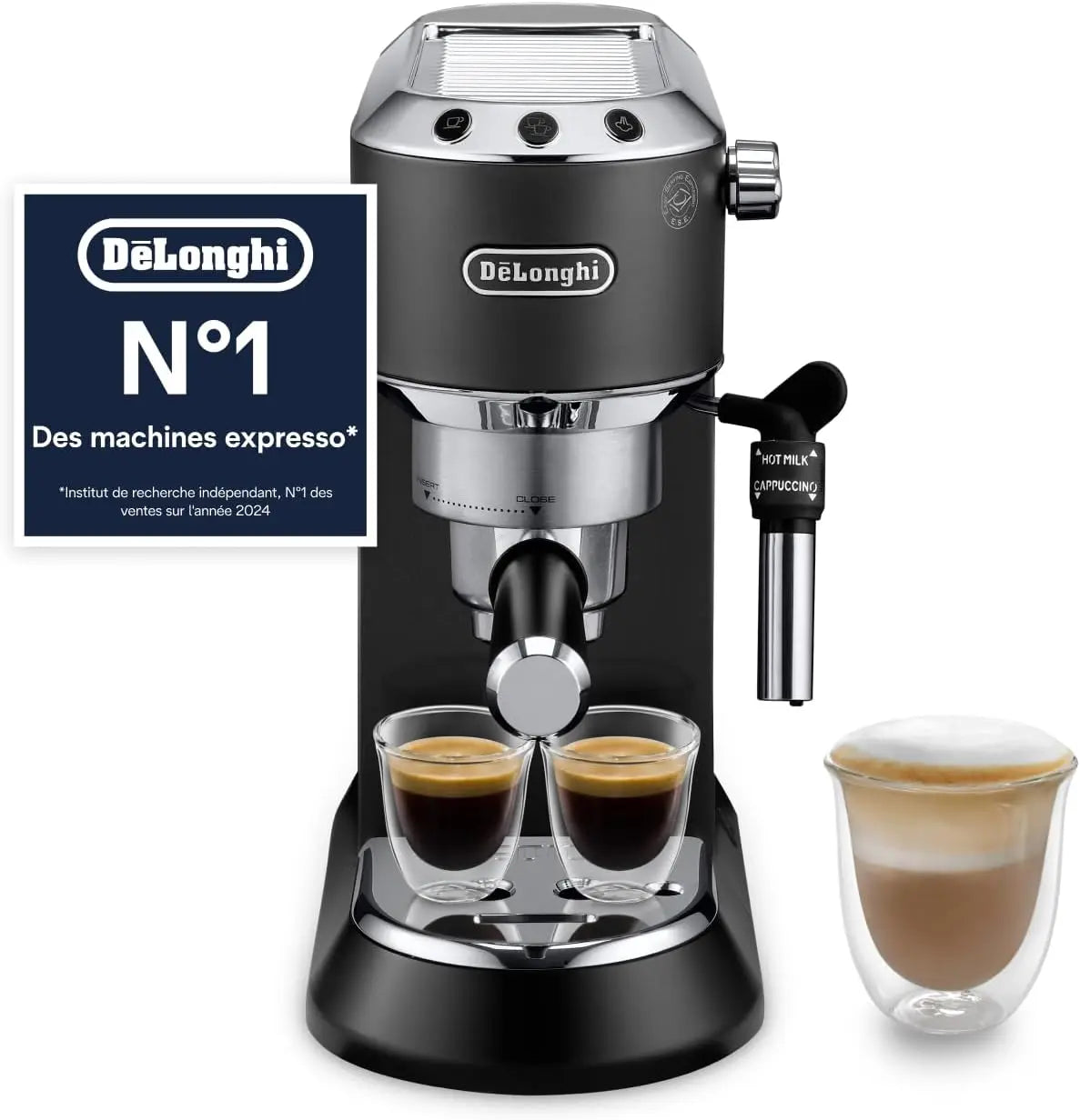 De'Longhi machine à café 15cm, format compact, coloris noir