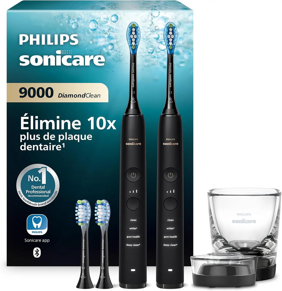 Philips brosse à dents électrique HX9914, avec fonctions connectées, coloris blanc