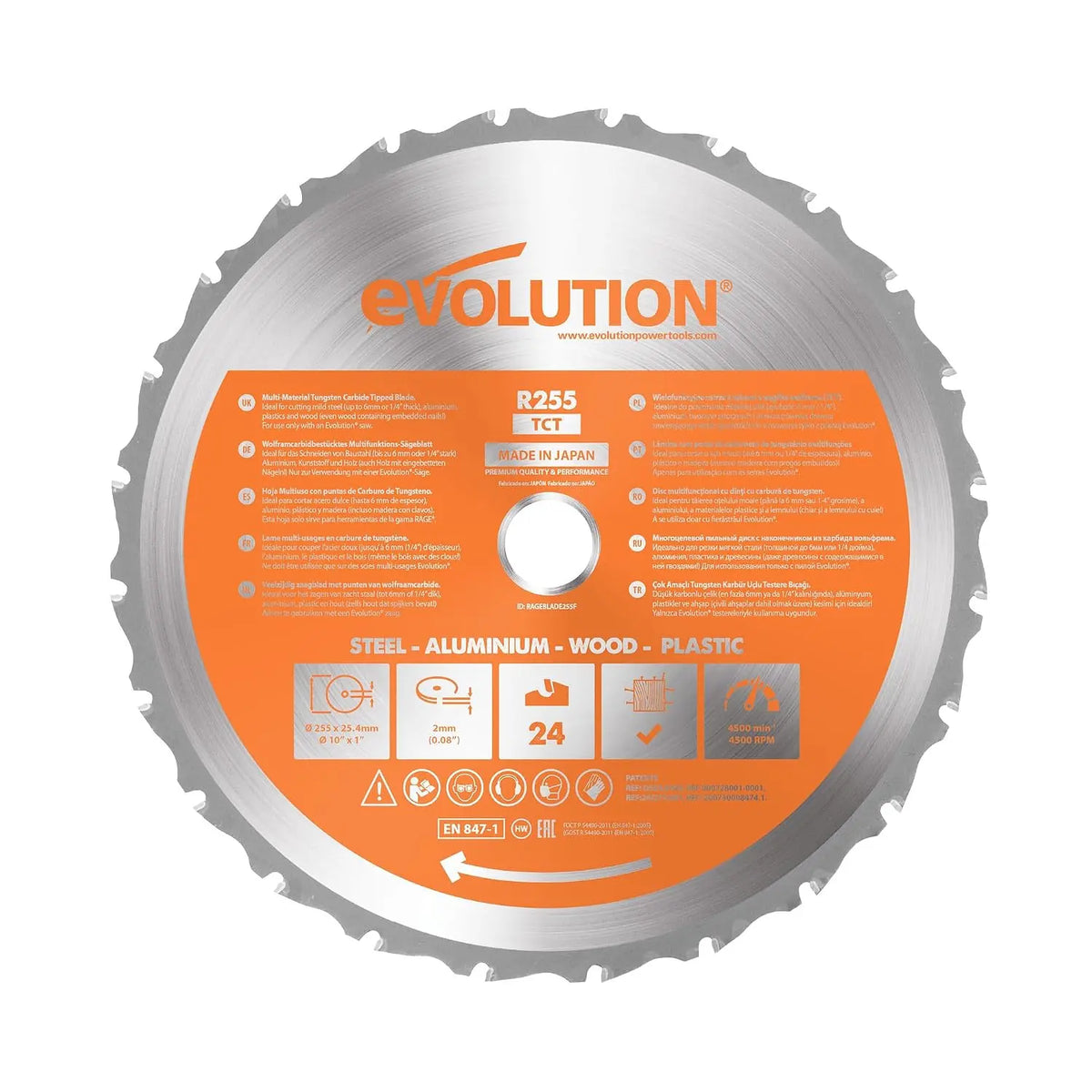 Evolution scie à onglet 210mm, pour réaliser des coupes précises dans les matériaux compatibles