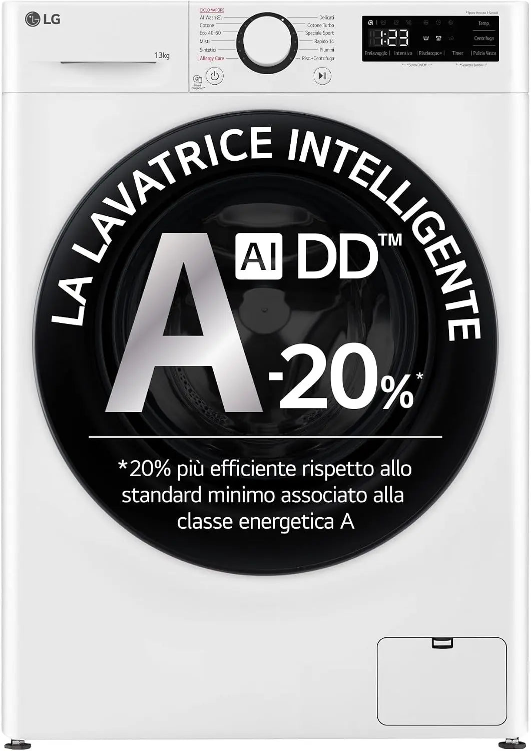 LG lave-linge F4R3013NSWB, avec fonctions connectées, coloris blanc