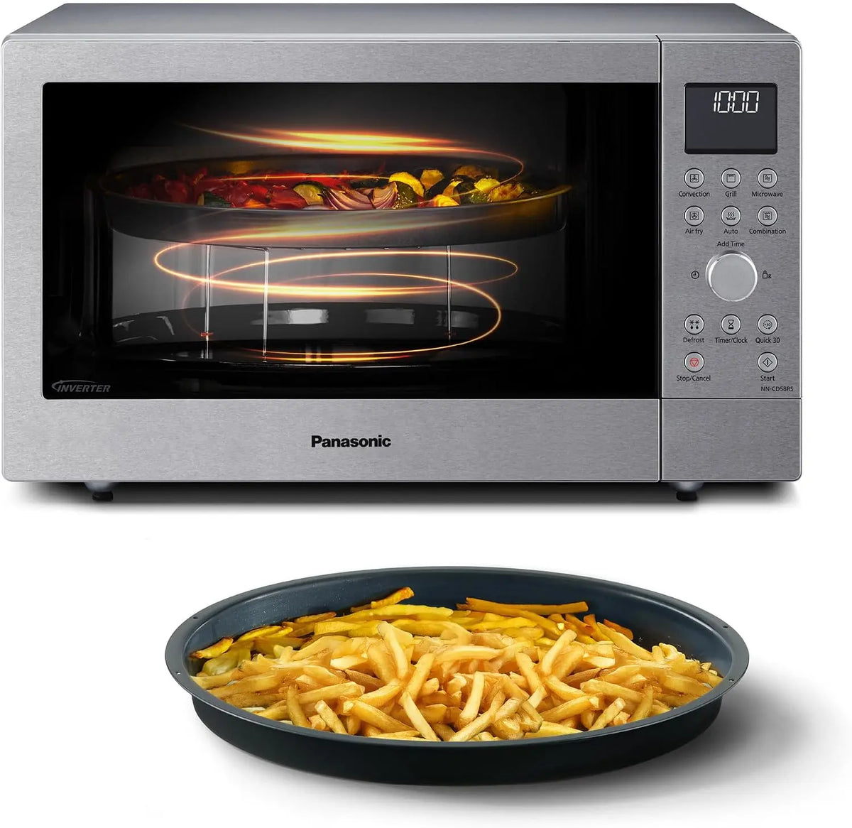 Panasonic four à micro-ondes NN-CD58RSEPG, capacité 27 L, puissance 1000 W, technologie Inverter