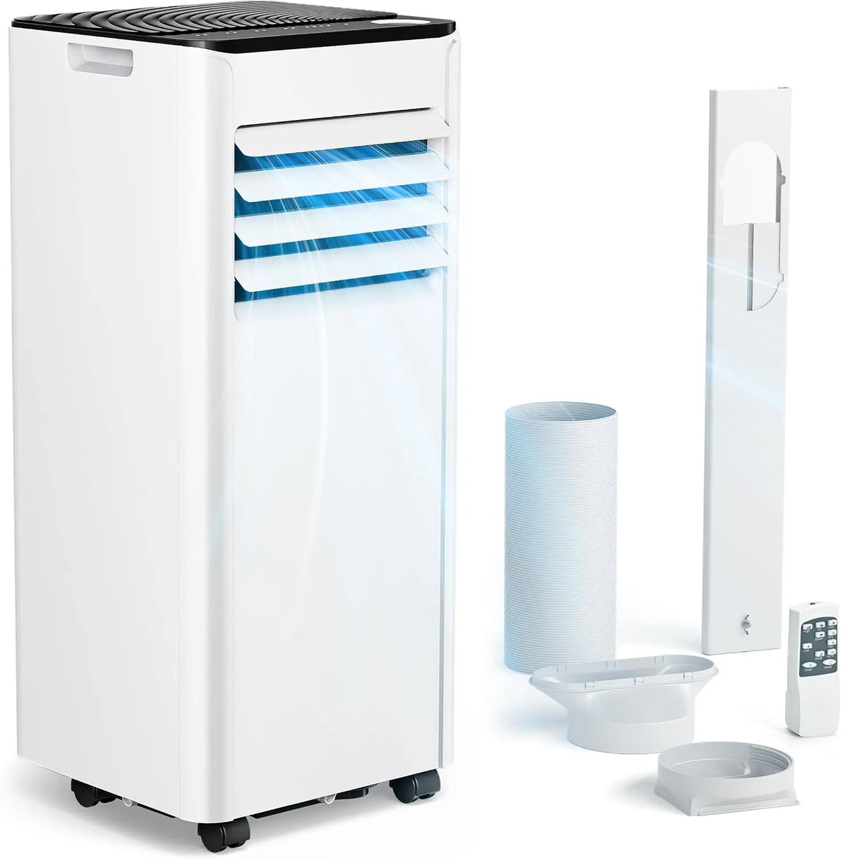 EUHOMY climatiseur mobile, 7000 BTU, à fonctionnement silencieux, format compact, avec télécommande