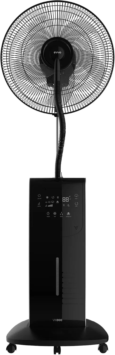 EVVO ventilateur 40cm, capacité 3,1 L, puissance 90 W, à fonctionnement silencieux, avec télécommande, avec minuterie