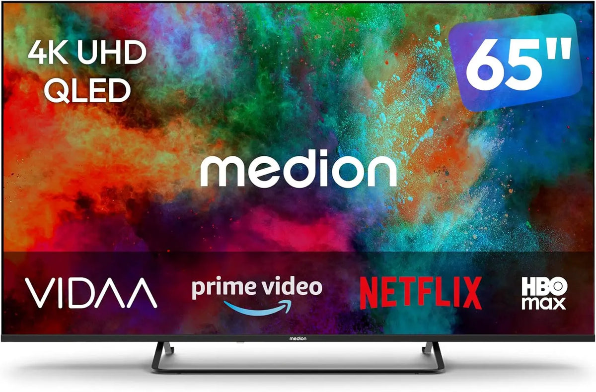 MEDION téléviseur connecté MD865602, avec connexion Bluetooth, avec fonctions connectées, écran QLED