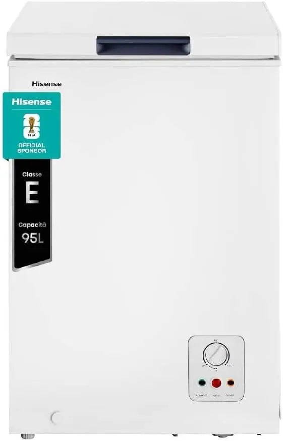 Hisense congélateur coffre MCF95E, capacité 95 L, dimensions 54,6 x 47,9 x 85,4 cm, à fonctionnement silencieux, coloris blanc