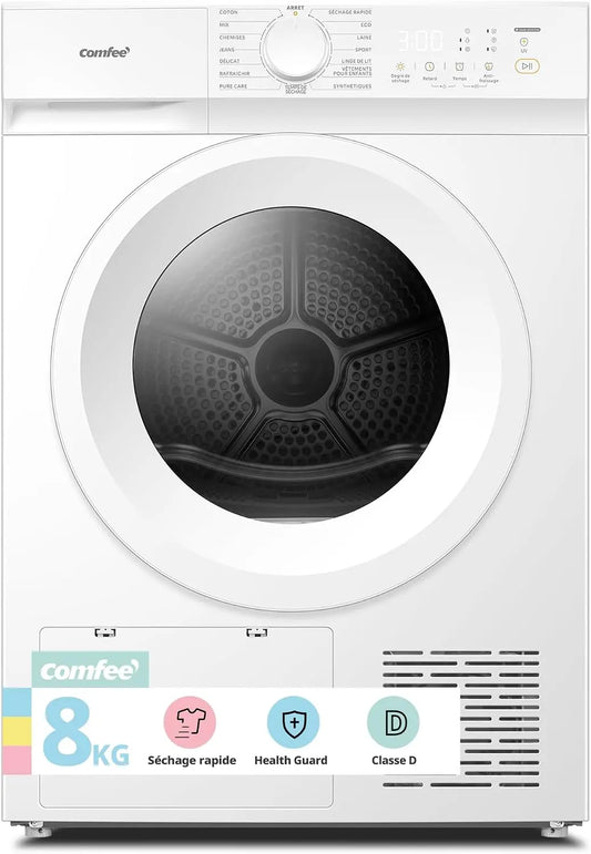 COMFEE' sèche-linge CD08EHP05W, avec fonctions connectées, avec fonction chauffage