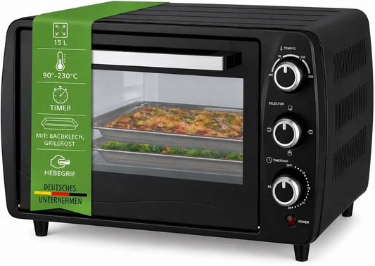 ICQN four électrique, capacité 15 L, puissance 1200 W, format compact, avec minuterie, coloris anthracite