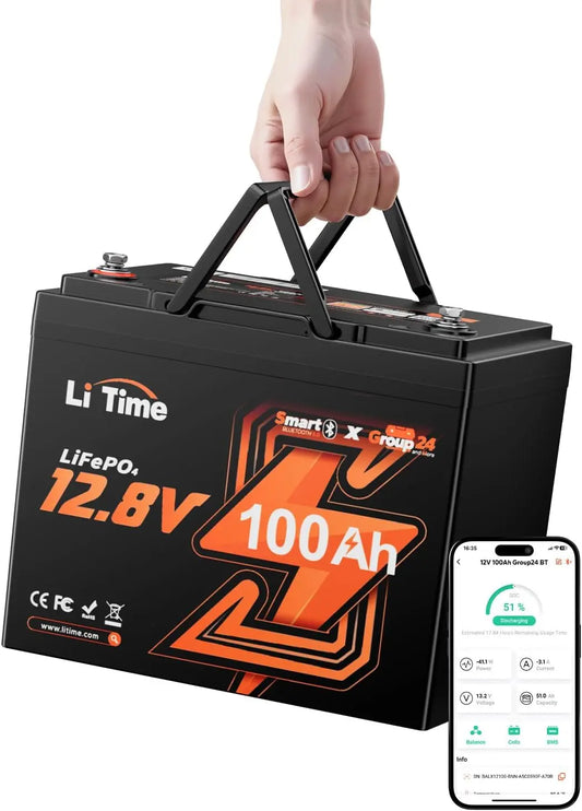 LiTime batterie rechargeable LiFePO4, avec connexion Bluetooth