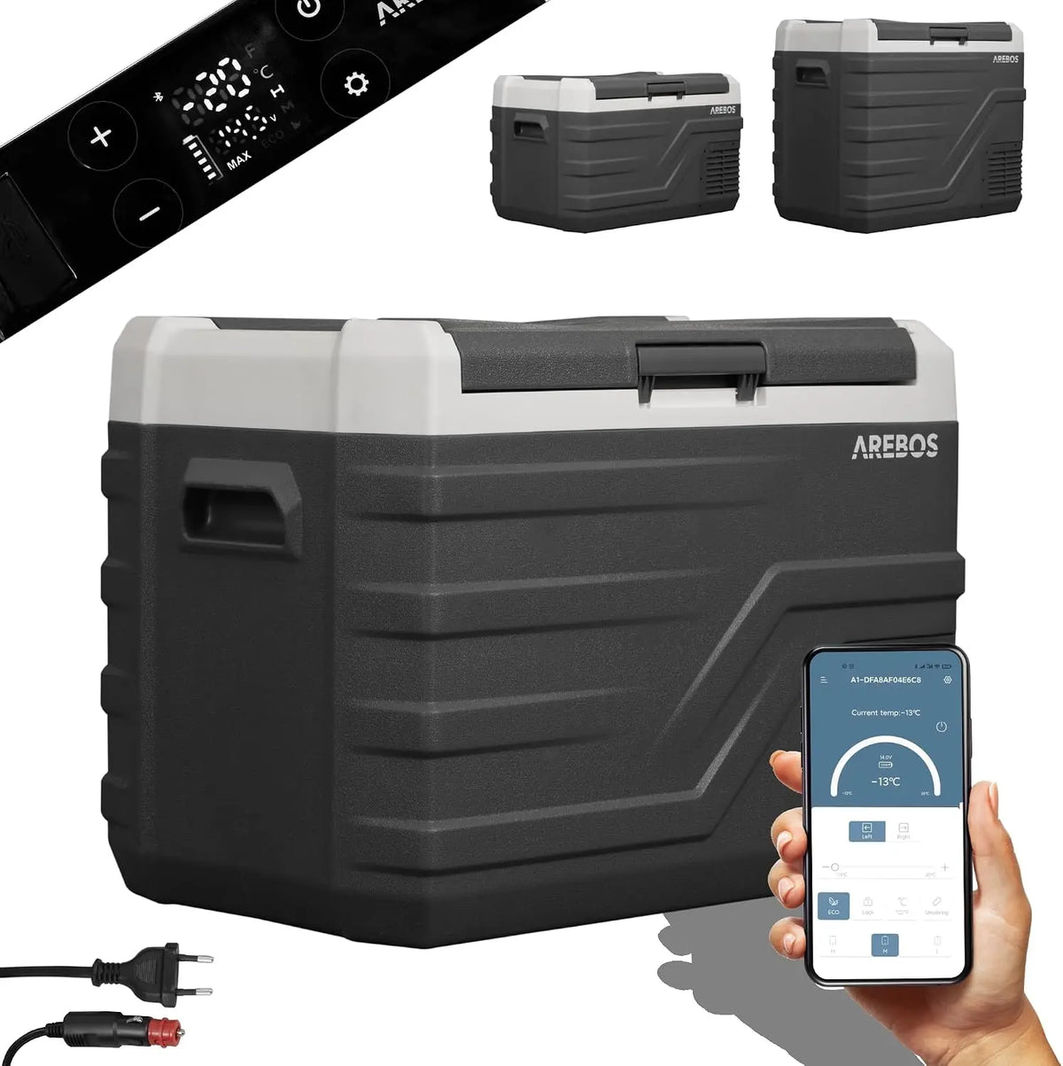 Arebos réfrigérateur combiné, capacité 35 L, avec fonctions connectées, format compact
