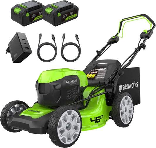 Greenworks tondeuse à gazon 480m, capacité 55 L, sans fil