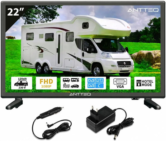 Antteq téléviseur connecté AE22F5C-T21, écran 22 pouces, avec fonctions connectées