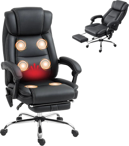 HOMCOM fauteuil de bureau ergonomique, coloris noir