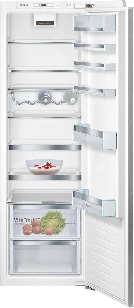 Bosch réfrigérateur KIR81AFE0, capacité 319 L, dimensions 177,5 x 56 cm, installation encastrable