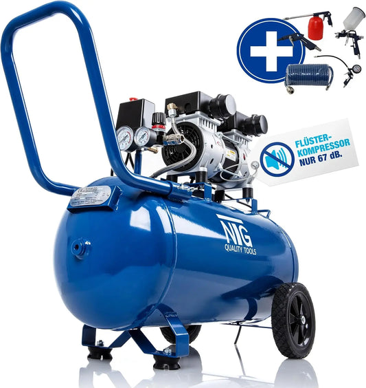 NTG compresseur d'air, capacité 50 L, puissance 1470 W, à fonctionnement silencieux, cuisson sans huile