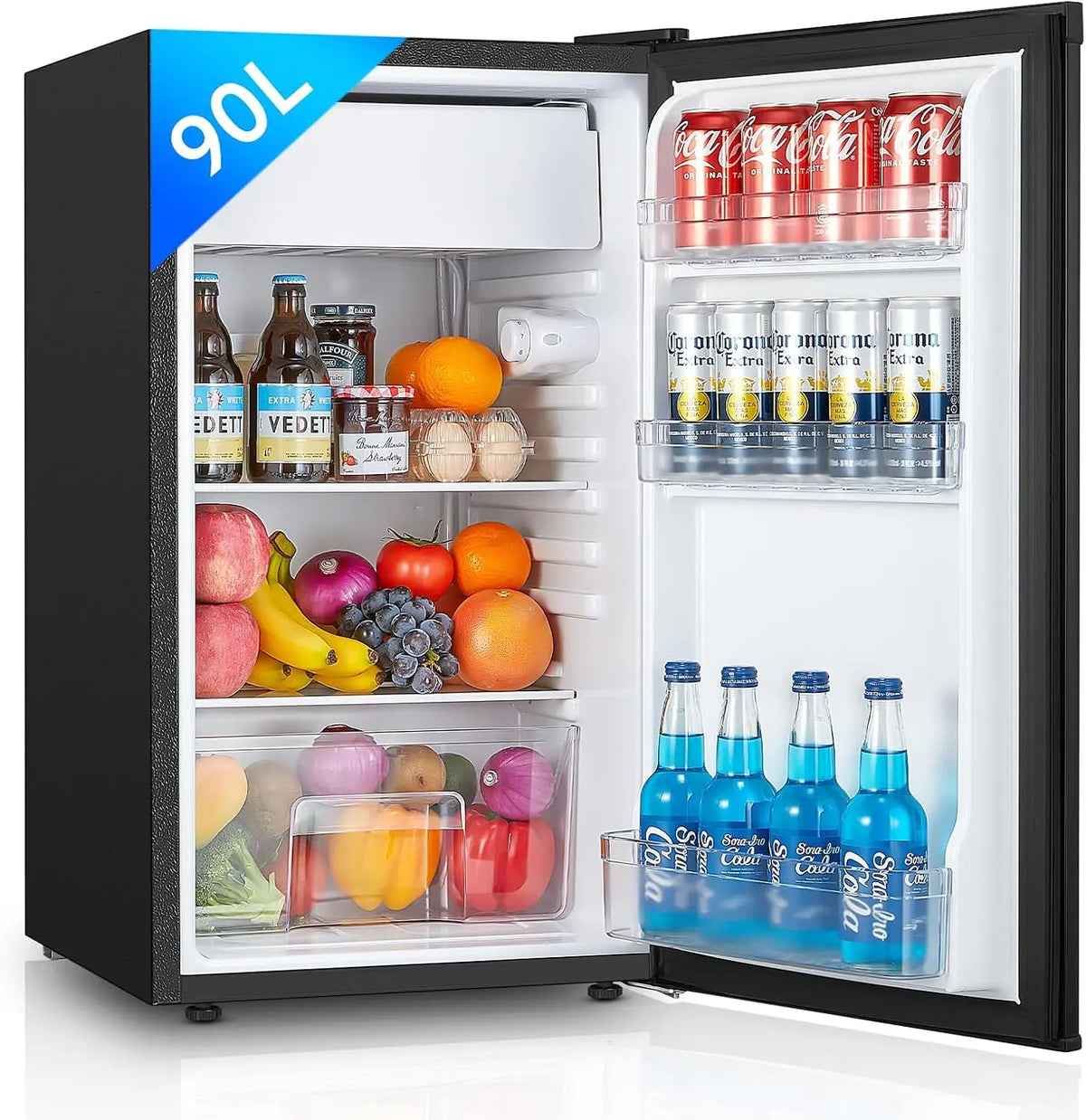 FOHERE réfrigérateur, capacité 91 L, à fonctionnement silencieux, réglage adaptable, coloris noir