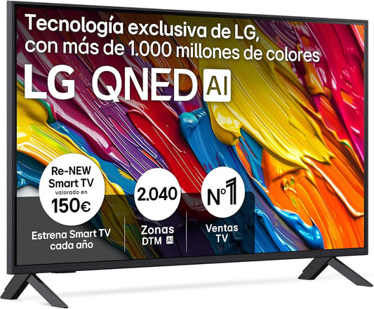 LG téléviseur connecté 43QNED82A6B, avec fonctions connectées, résolution 4K UHD, compatible HDR