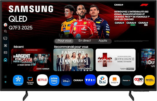 Samsung téléviseur connecté 65Q7F3, écran 65 pouces, avec connexion Wi-Fi, avec fonctions connectées, résolution 4K UHD
